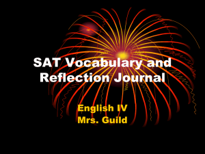 SAT Vocabulary and Reflection Journal