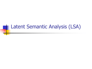 Latent Semantic Analysis (LSA)