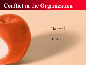 chapter 09: conflict in the organization