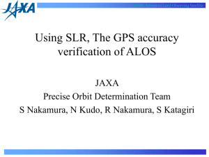 Using SLR, The GPS accuracy verification of ALOS