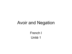 Avoir and Negation