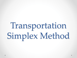 Transportation Simplex Method