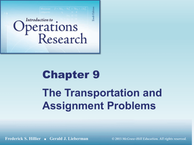 transportation and assignment problems ppt