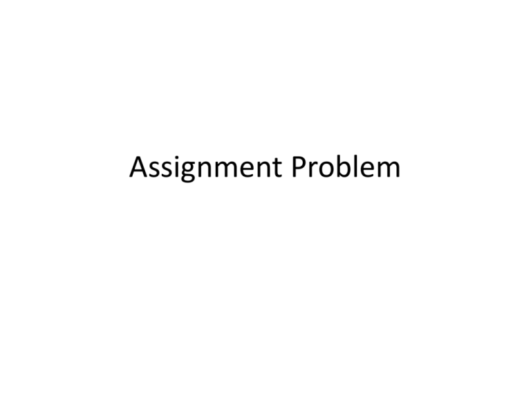 assignment problem definition pdf