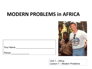 MODERN PROBLEMS in AFRICA