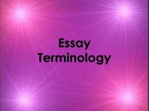 Essay Terminology - Moreau Catholic High School MOODLE