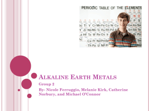 Alkaline Earth Metals - Wantagh Union Free School District