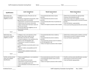 Competency Evaluation Scoring Sheet