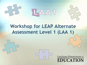 LAA 1 Professional Development - Louisiana Department of Education