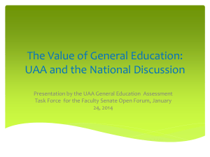 The Value of General Education: UAA and the National Discussion