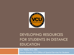 Developing Resources for Students in Distance Education