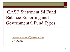 GASB 54 – Fund Balance Reporting Requirements