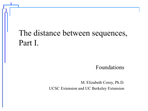 The distance between sequences