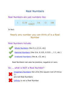 "Real" Numbers?