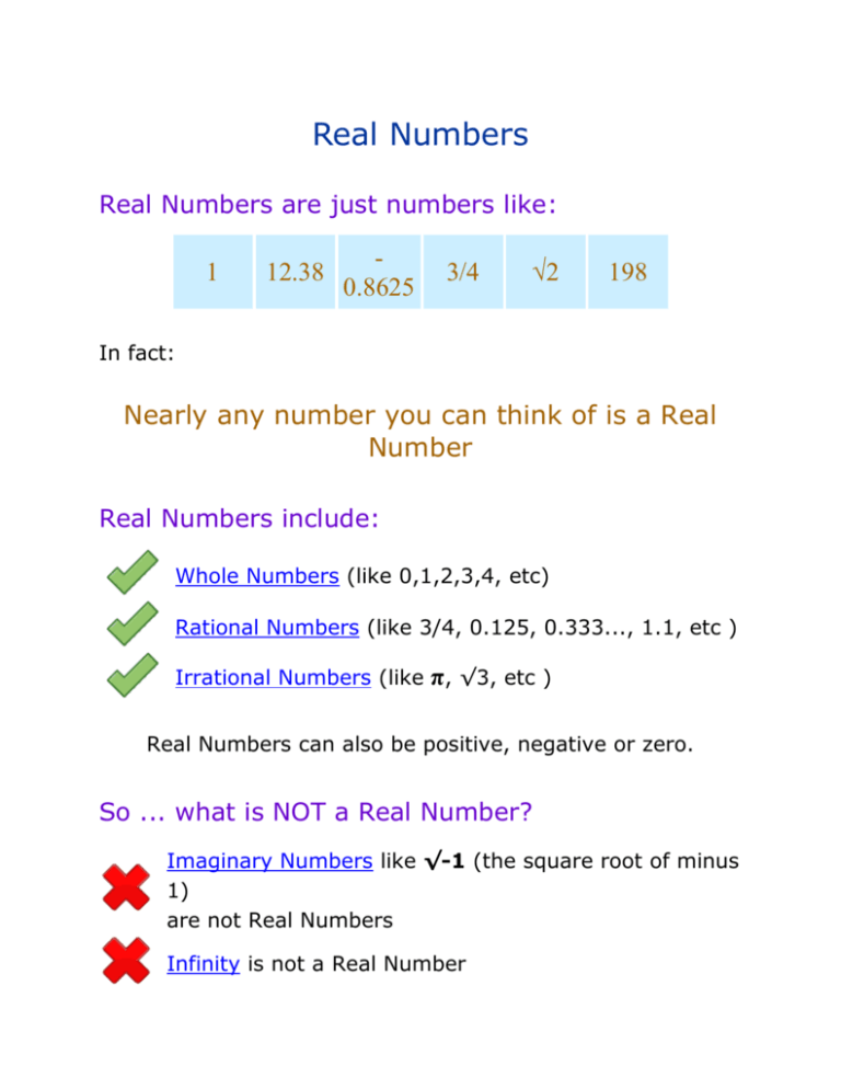  Real Numbers 