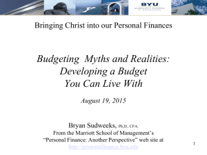 Budgeting Myths and Realities