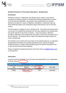 Excellent Practices in Procurement Operations Questionnaire for