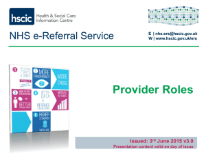 Changes to Provider Roles