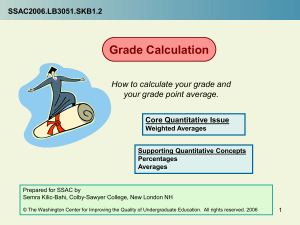 Calculating your Grade Point Average
