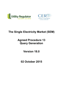 AP13: Query Generation - Single Electricity Market Operator