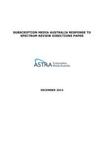 Subscription Media Australia Response to Spectrum Review