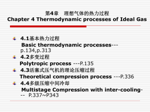 Chapter 4 Thermodynamic processes of Ideal Gas 第4章 理想气体的