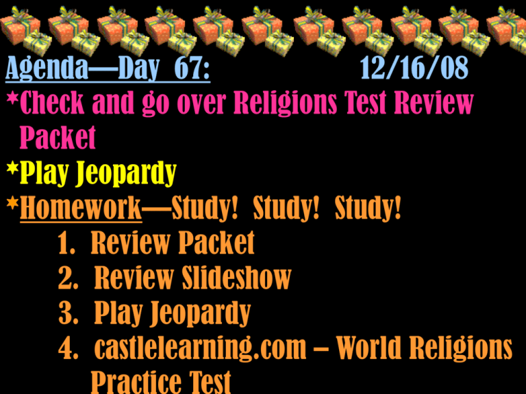 Religion Test Review