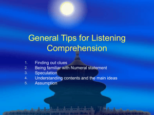 General Tips for Listening Comprehension