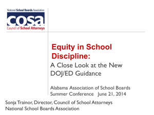 Summer 2014 Equity in School Discipline Powerpoint