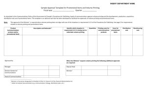 Approval for Promotional Items and Volume Printing