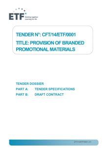part a: tender specifications - European Training Foundation
