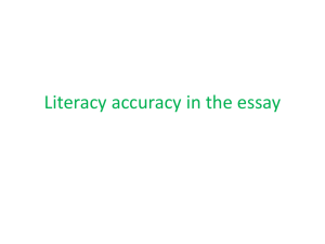 Literacy accuracy in the essay