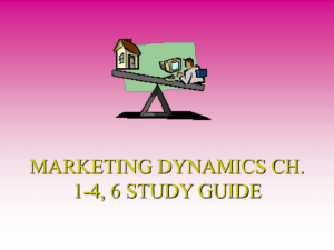 MARKETING DYNAMICS CH. 1-4, 6 STUDY GUIDE