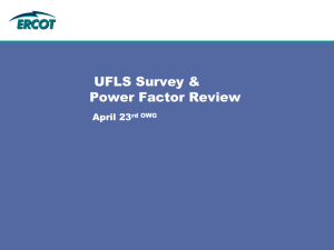 OWG UFLS Survey and Power Factor review