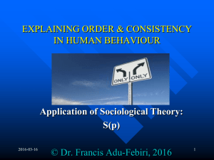 Sociology 100 Lecture 4 Social Structure and Interaction