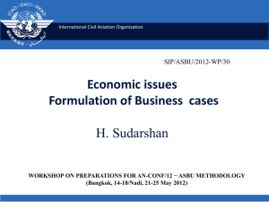 Economic issues - Formulation of Business cases