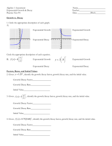 Exponential Functions Practice Test #1