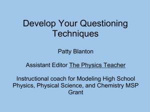 Patty Blanton (teacher) Questioning Tips