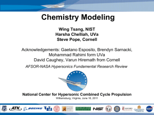 reduced reaction model - National Center for Hypersonic Combined