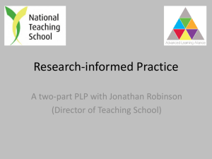 Research-informed Practice - Advanced Learning Alliance