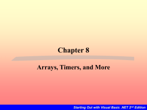 Chapter 8 - Arrays, Timers, and Random Numbers
