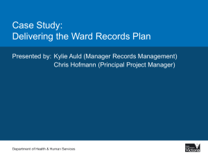 Case Study: Delivering the Ward Records Plan