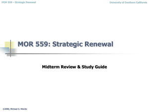 MOR 559: Strategic Renewal - University of Southern California