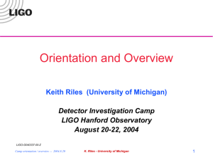 detcamp04_orientation - LIGO Hanford Observatory