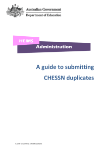 Guide to submitting CHESSN duplicates