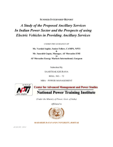 ancillary services, electric vehicles & prospects of v2g operations