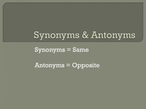 Synonyms & Antonyms