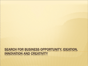 search for business opportunity, ideation, innovation and creativity