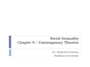 Social Inequality Chapter 9 – Contemporary