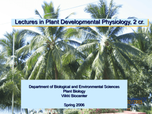 Plant Developmental Physiology IX